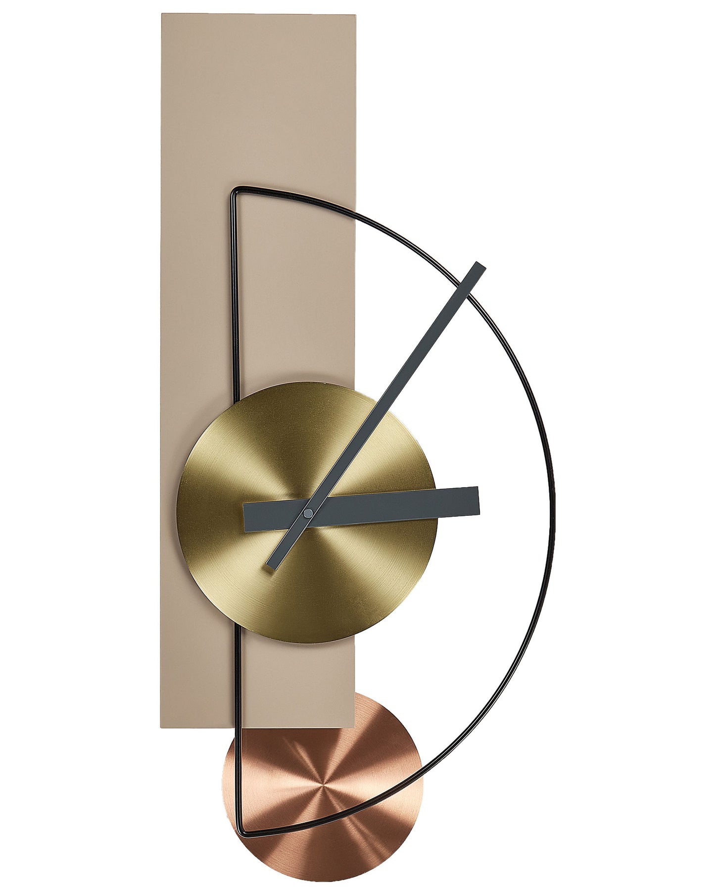 Wall Clock Beige Steel 31 x 63cm Minimalist Geometric Design