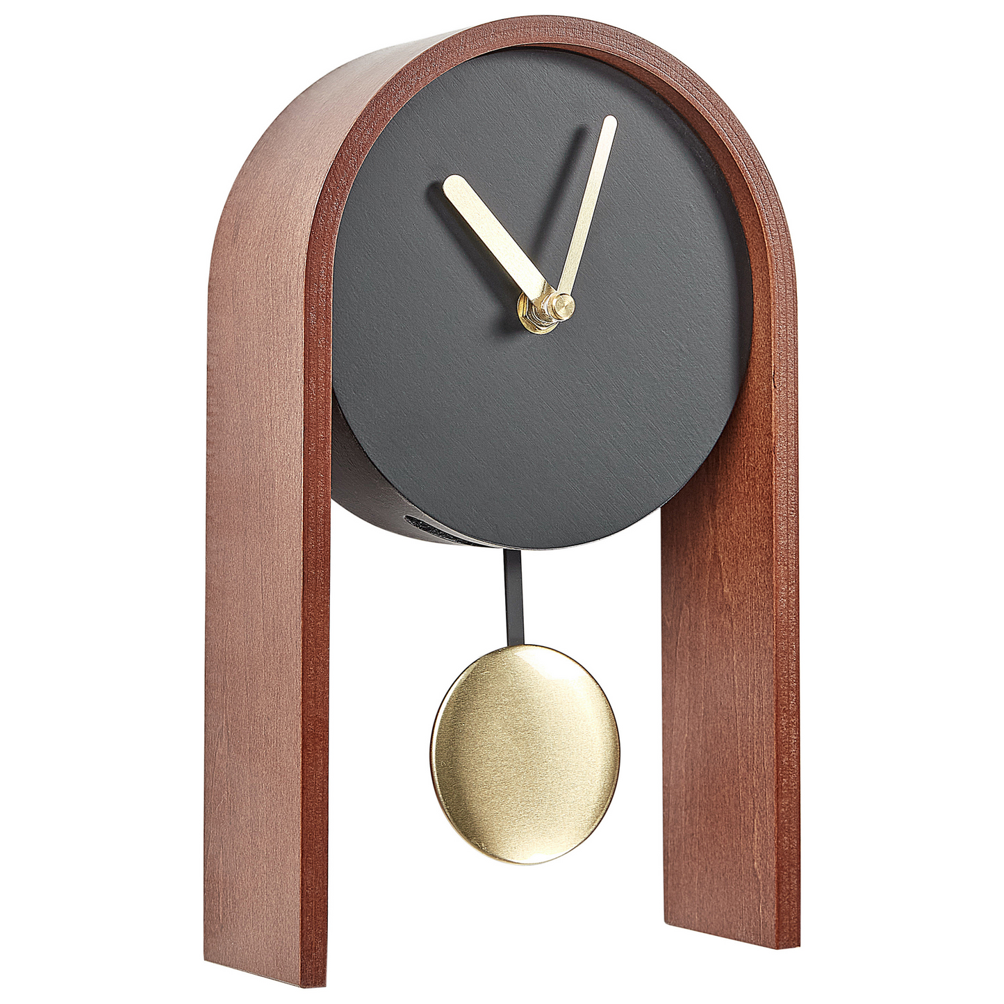 Luxe Table Clock Decoration Black MDF With Gold Pendulum