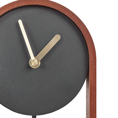 Luxe Table Clock Decoration Black MDF With Gold Pendulum