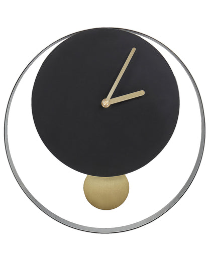 Black Gold 30cm Wall Clock Minimalist No Numerals