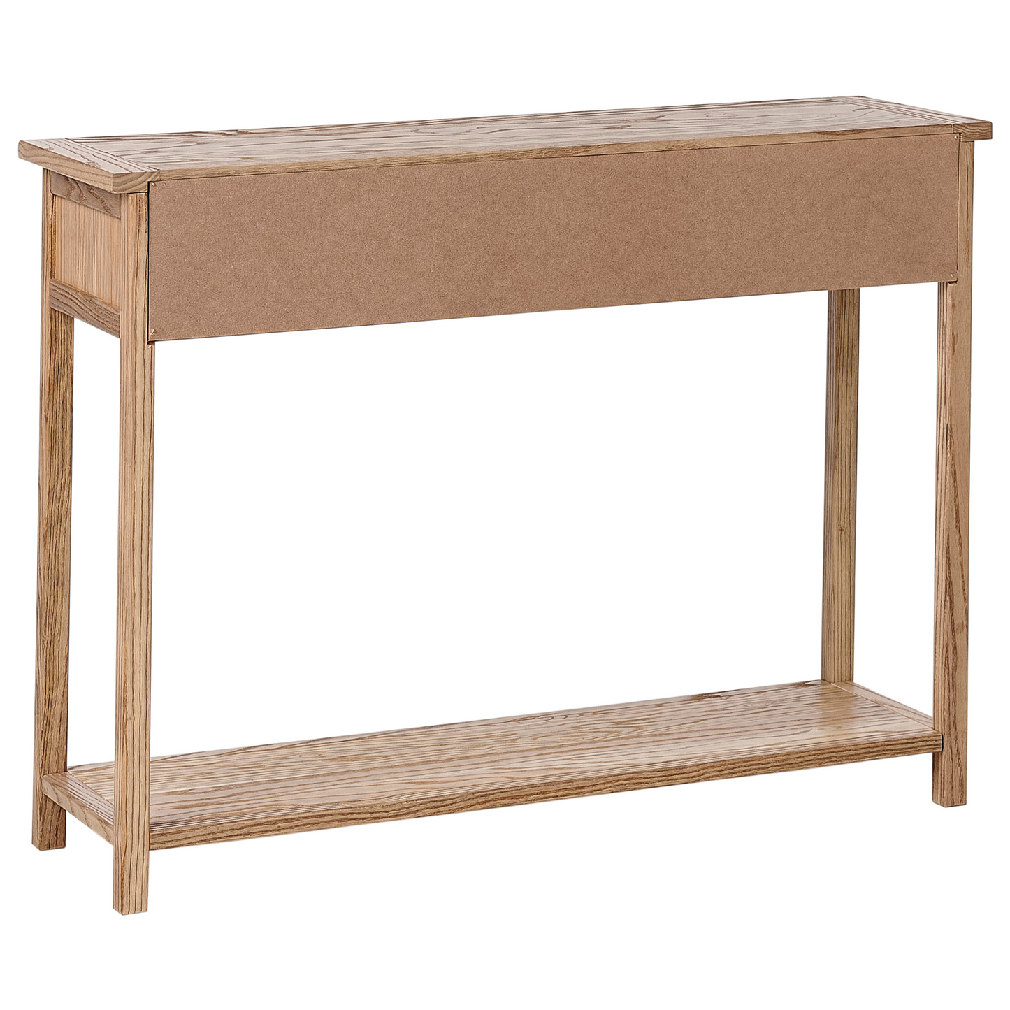 Rustic Console Table Light Natural Wood 100 x 31cm With 2 Drawers Hallway Furniture