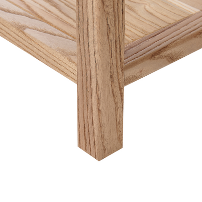 Rustic Console Table Light Natural Wood 100 x 31cm With 2 Drawers Hallway Furniture