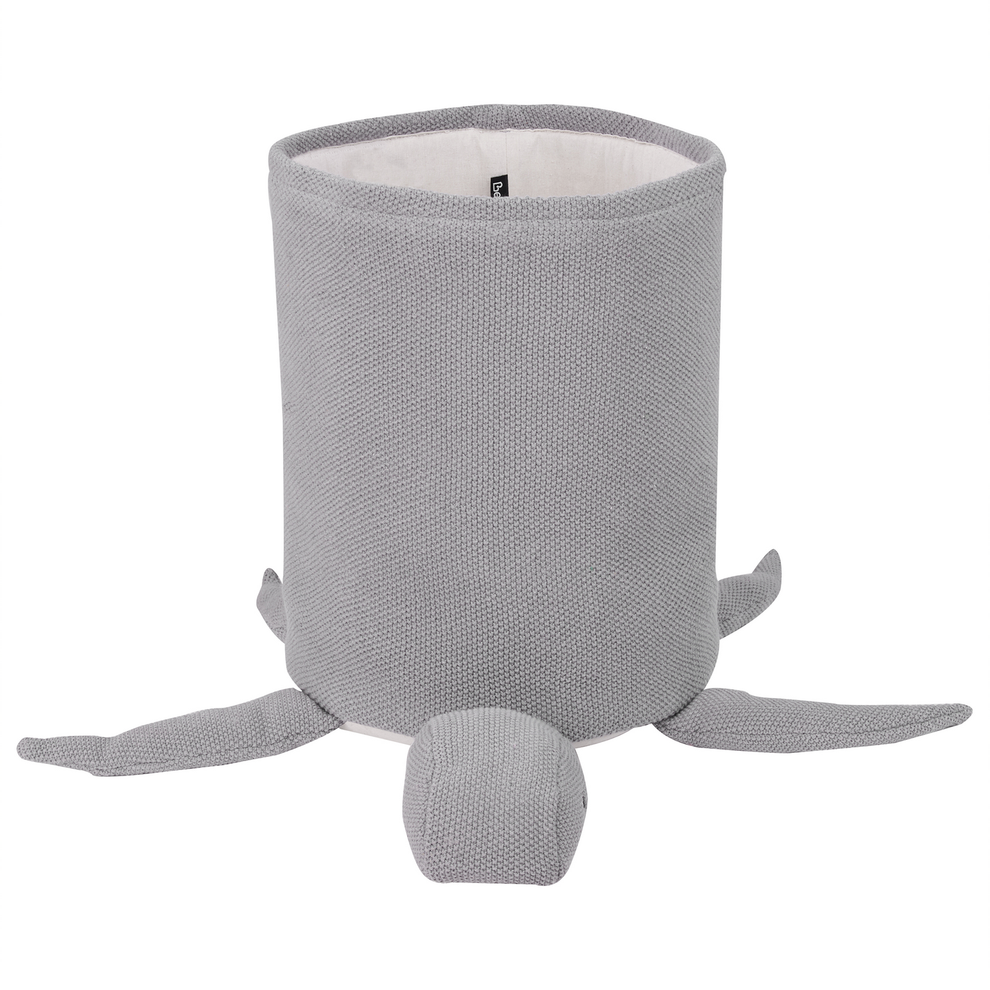 Turtle Knit Storage Basket Grey Cotton Toy Hamper
