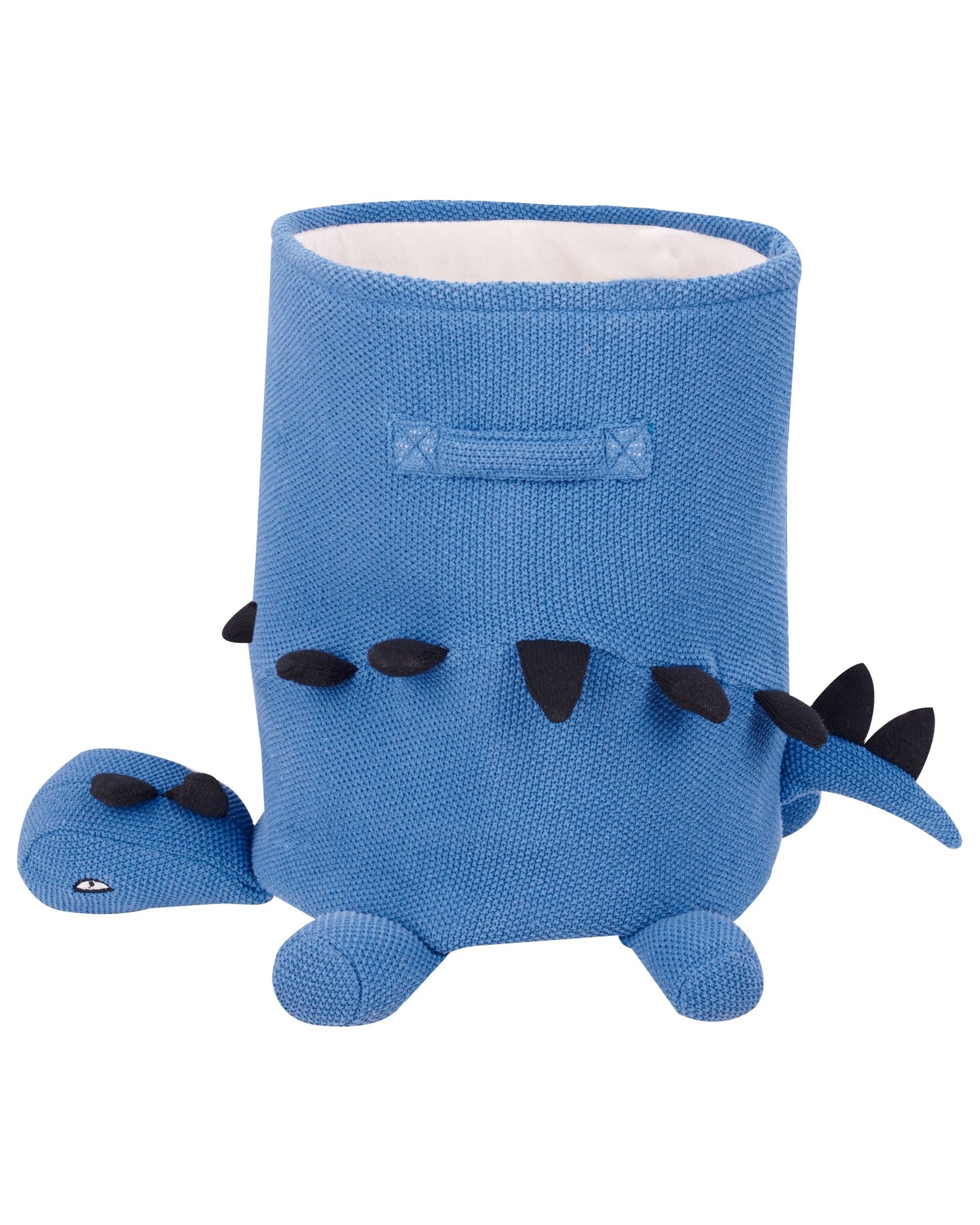 Blue Cotton Dinosaur Knitted Storage Basket Hamper