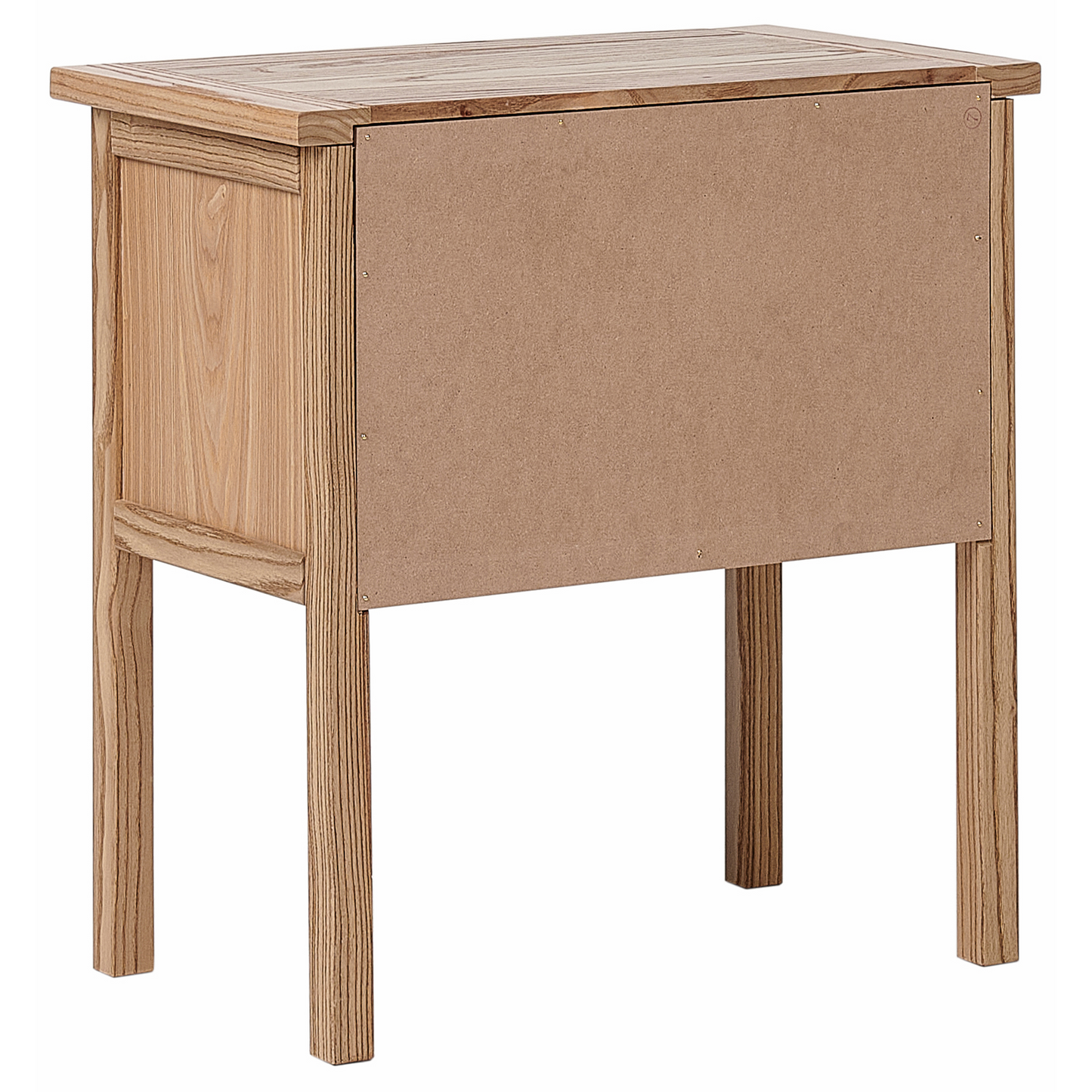 Sassafras Home Bedside Table Solid Light Brown 2 Drawer Rustic