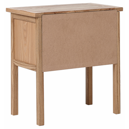 Sassafras Home Bedside Table Solid Light Brown 2 Drawer Rustic