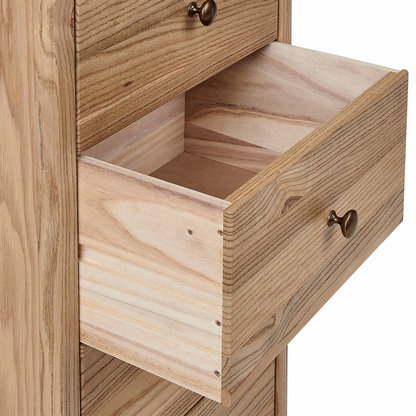 Hearth Timber Rustic Sassafras Five Drawer Chest Light Brown Sideboard Storage Ideal Living Room Organizer