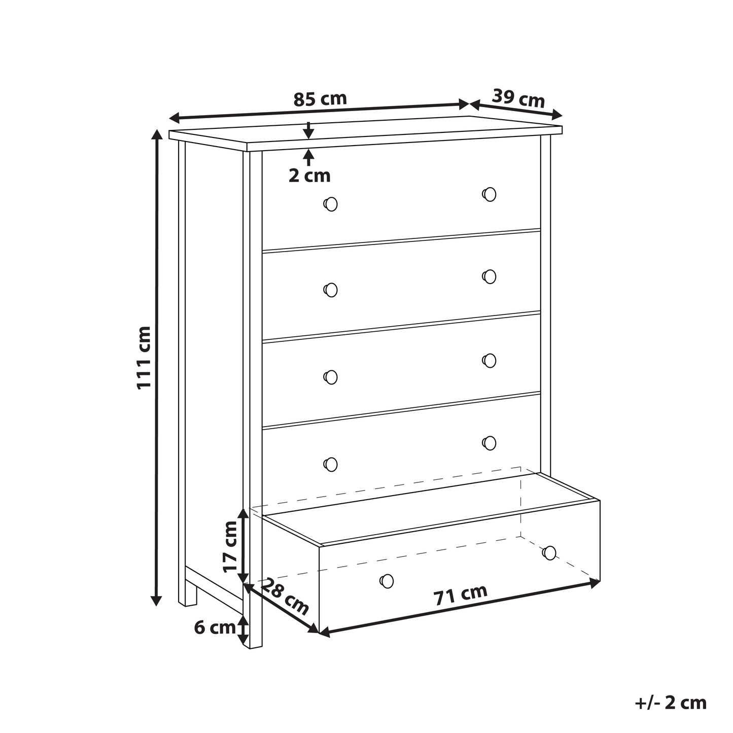 Sassafras Home 5 Drawer Sideboard Light Natural Wood Rustic Cabinet For Bedroom Living Room