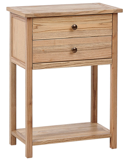 Sassafras Wood Co Console Table Light Natural Wood 53cm 2 Drawers