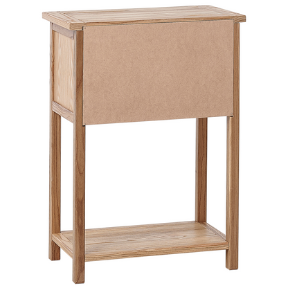 Sassafras Wood Co Console Table Light Natural Wood 53cm 2 Drawers