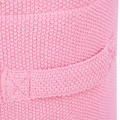Unicorn Knitted Storage Basket Pink Cotton Toy Hamper