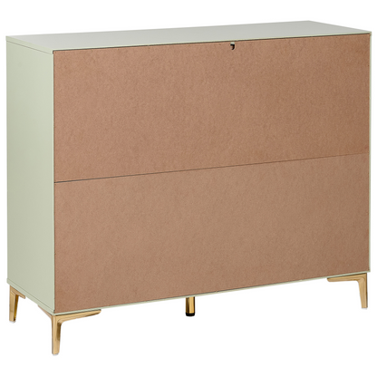 LuxeHome Green MDF Chest of Drawers 6 Drawers Fluted Fronts