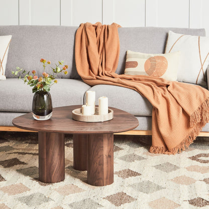 Dark Engineered Wood Coffee Table 75 x 75cm Retro Triangle