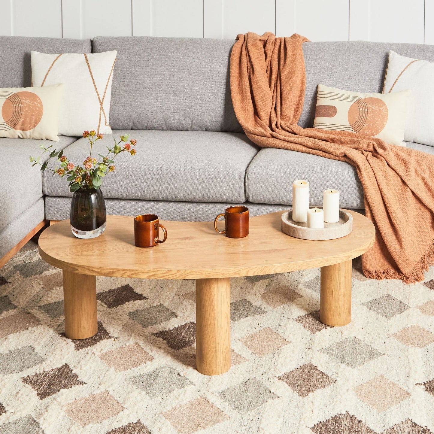 Wood Coffee Table 112 x 46cm Retro Triangle Engineered Wood