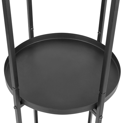 Black Iron Plant Stand 35 X 160cm Indoor Metal Flower Stand Modern Industrial