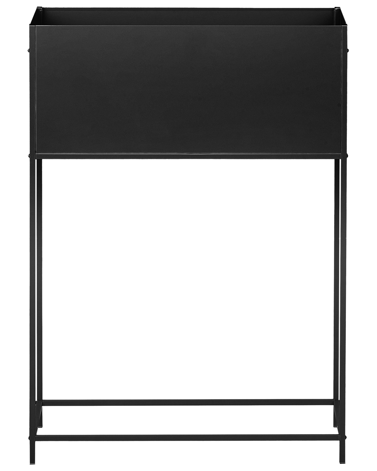 Raised Planter Box Black Metal Round Indoor Outdoor Garden