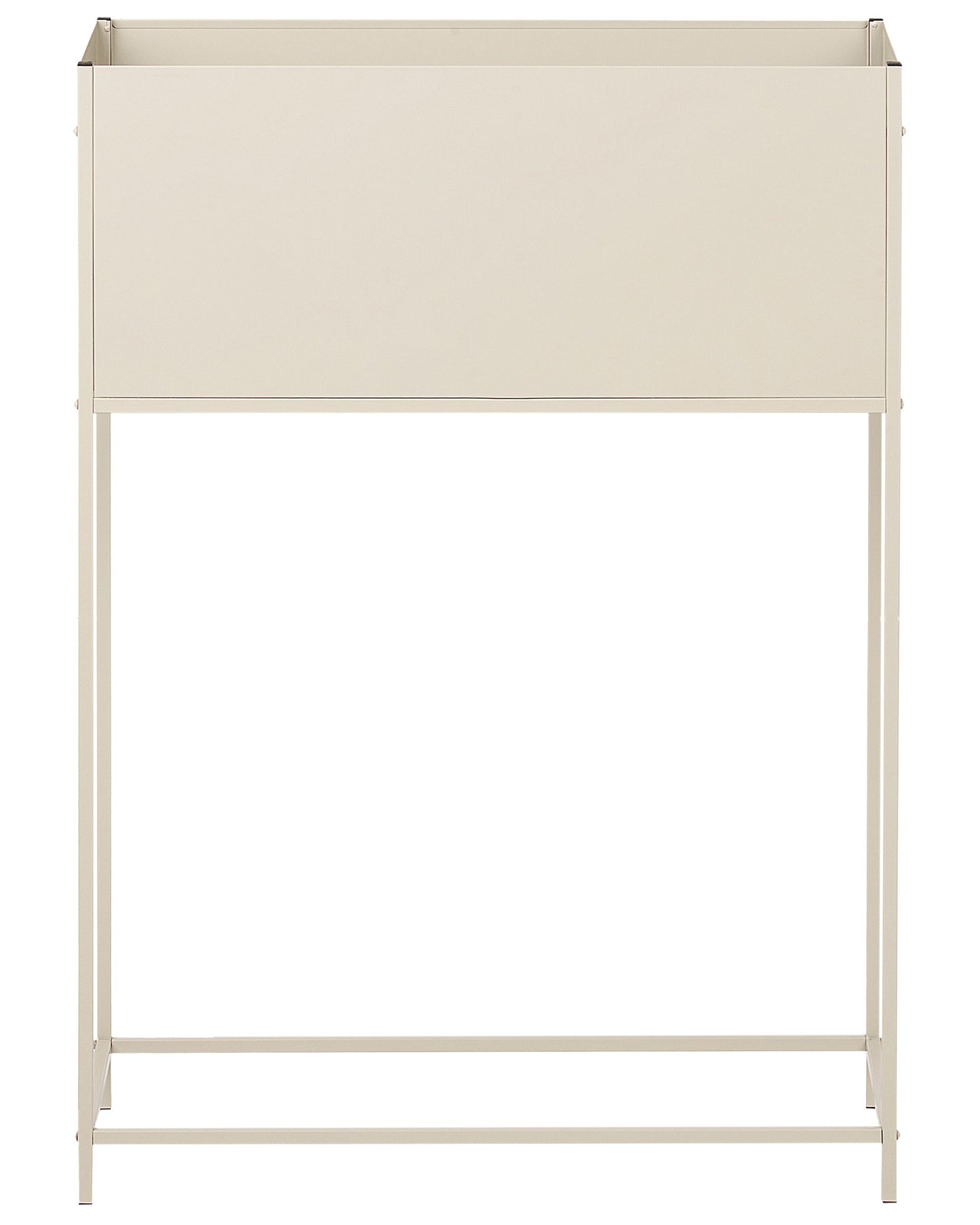 Beige Metal Round Raised Planter Box Indoor Outdoor