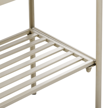 Raised Planter Box Beige Metal With Shelf Indoor Outdoor