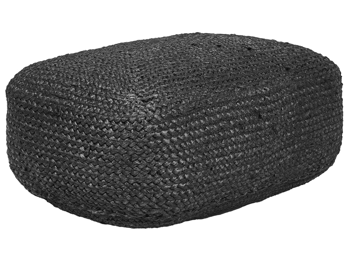 Floor Cushion Jute With EPS Beads Black 70 x 40 x 20cm