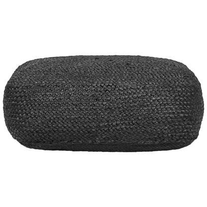 Floor Cushion Jute With EPS Beads Black 70 x 40 x 20cm