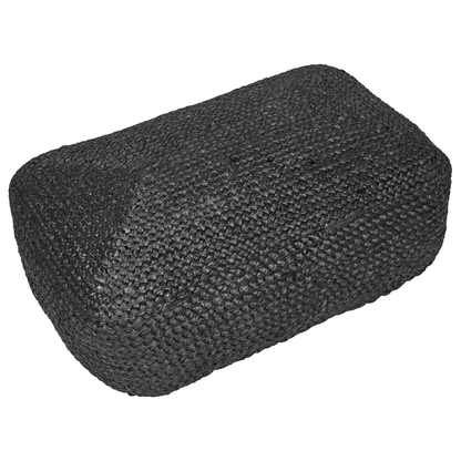 Floor Cushion Jute With EPS Beads Black 70 x 40 x 20cm