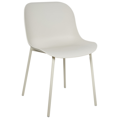 Set Of 2 Modern Dining Chairs Light Beige With Metal Legs