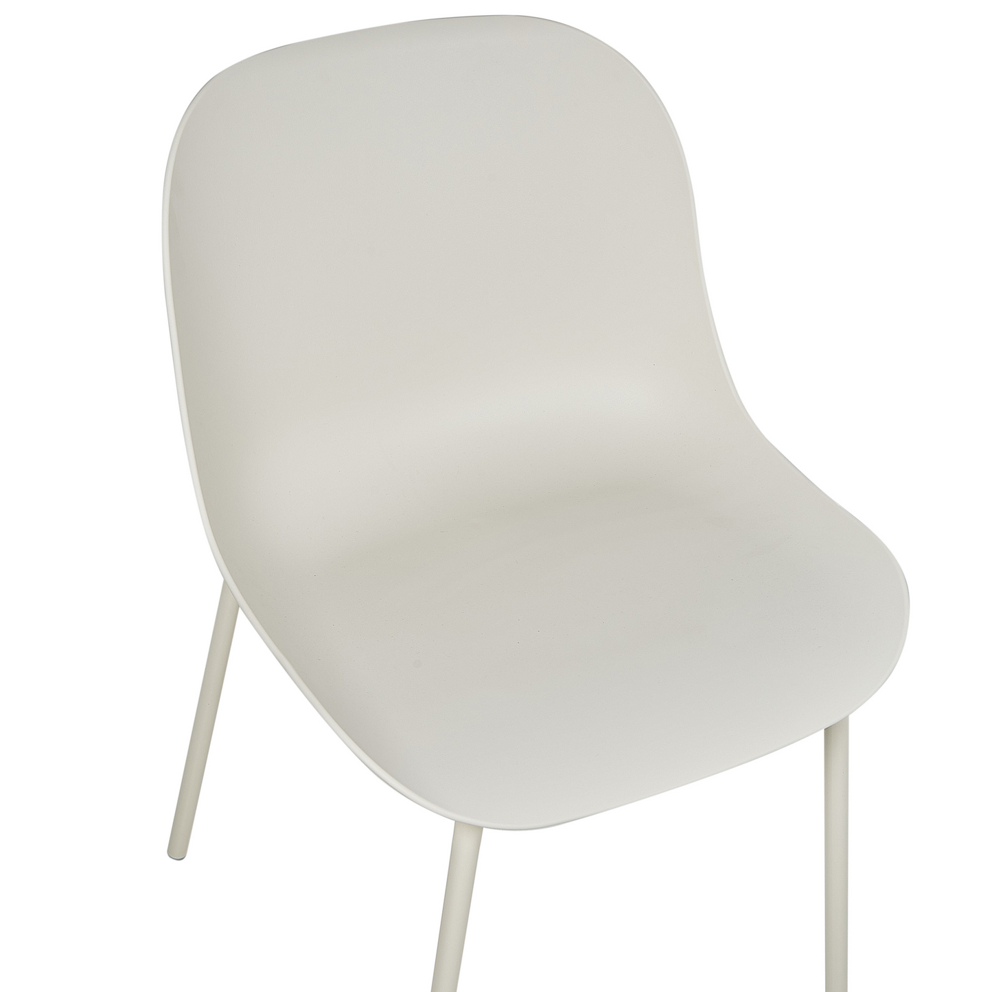 Set Of 2 Modern Dining Chairs Light Beige With Metal Legs