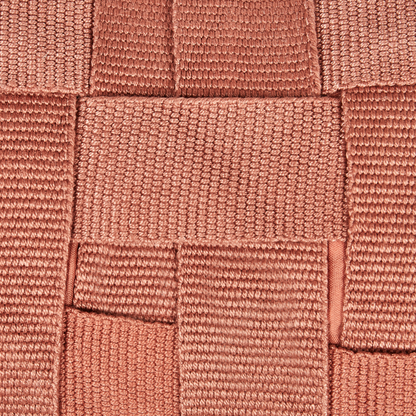 Boho Outdoor Pouffe 50 x 50cm Light Red Handwoven Recycled PET