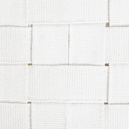50 x 50 Off White Handwoven Boho Outdoor Pouffe