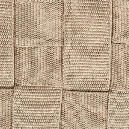Garden Pouffe Beige 50 x 50cm Handwoven Outdoor Ottoman Boho Style Eco Friendly Recycled PET