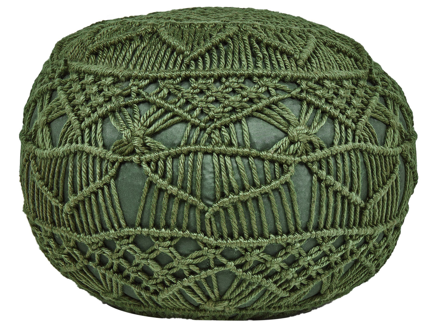Garden Pouffe Green 50 x 50cm Handwoven Boho Outdoor