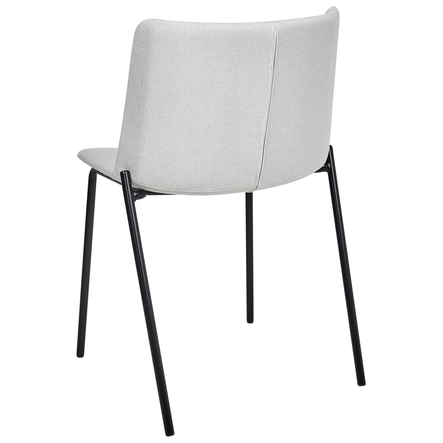 Set of 2 Dining Chairs Light Grey Polyester Upholstered Metal Legs