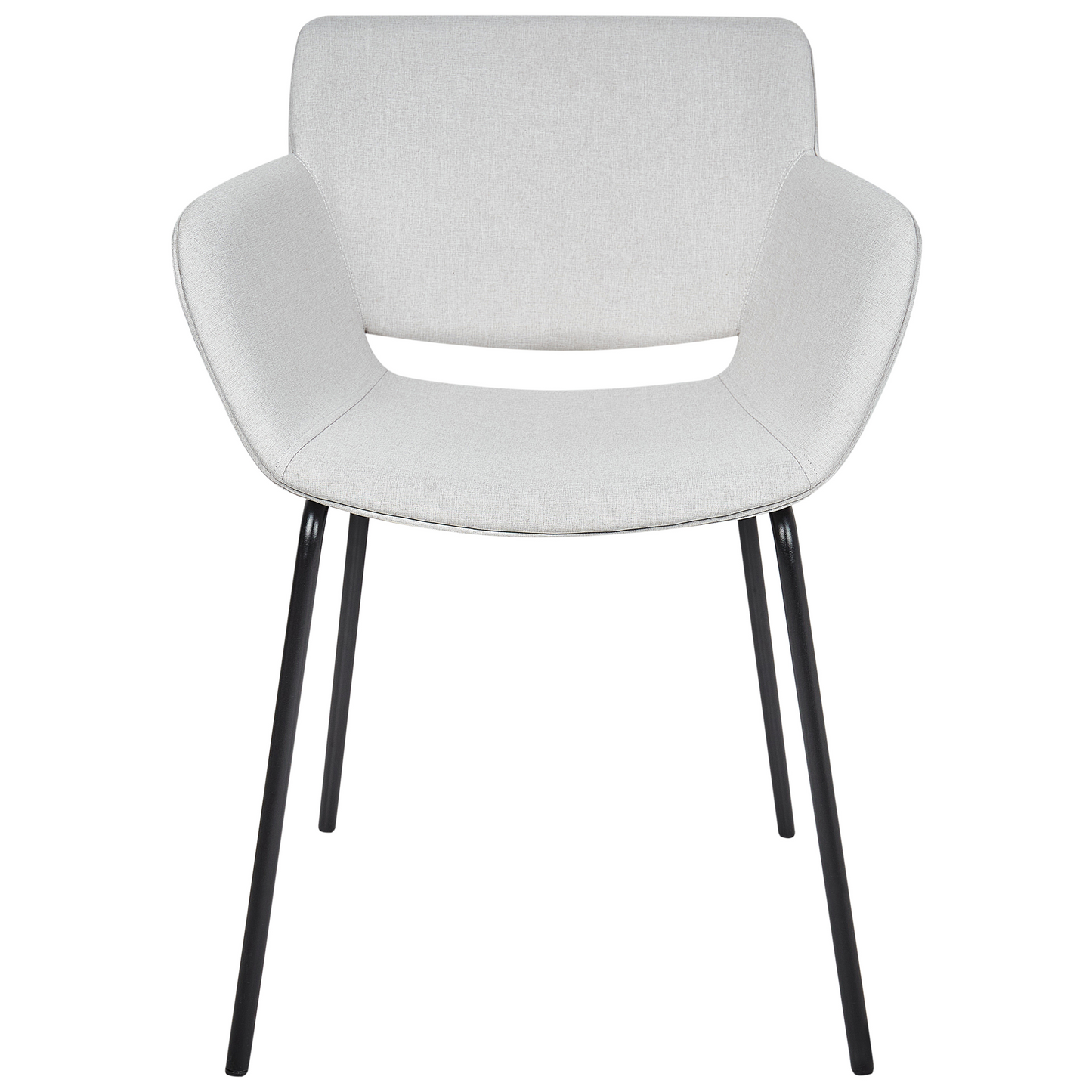 Dining Chairs 2 Light Grey Polyester Upholstery Metal Legs