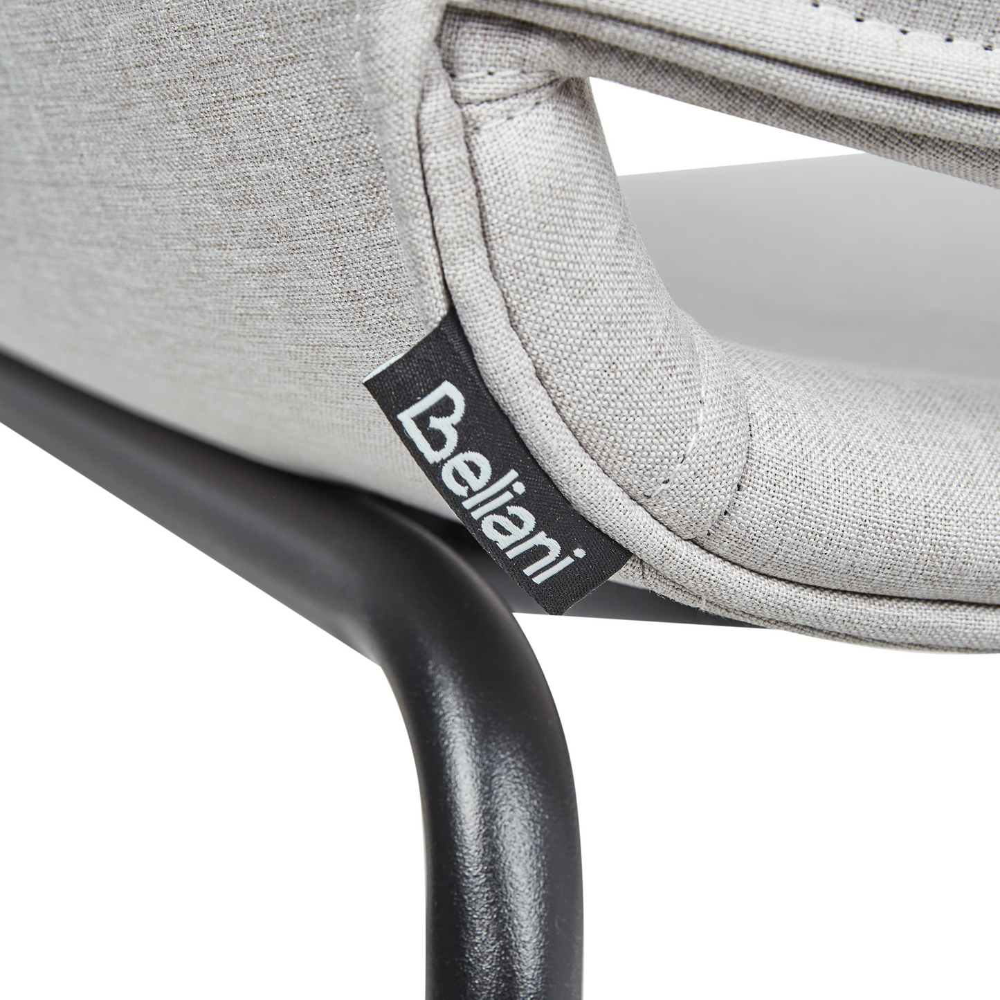 Dining Chairs 2 Light Grey Polyester Upholstery Metal Legs