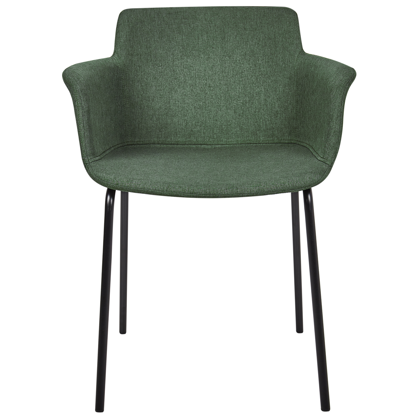 X Modern Green Polyester Dining Chair Set Of 2 Black Metal Legs