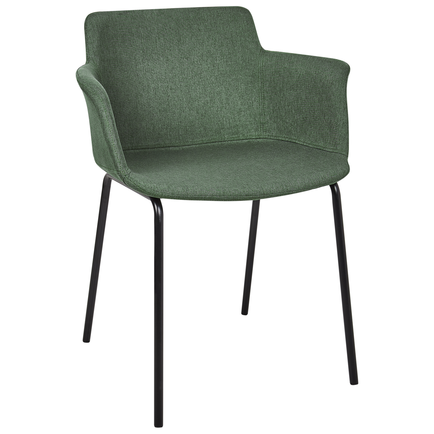 X Modern Green Polyester Dining Chair Set Of 2 Black Metal Legs