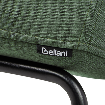 X Modern Green Polyester Dining Chair Set Of 2 Black Metal Legs