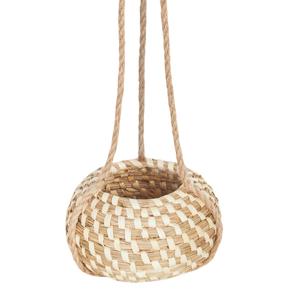 Seagrass Co Hanging Plant Pots Set of 2 Boho Style 27 x 86cm and 22 x 69cm Natural Seagrass