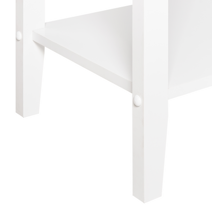BrandName 2 Drawer Console Table White MDF 100x35cm Gold Handles