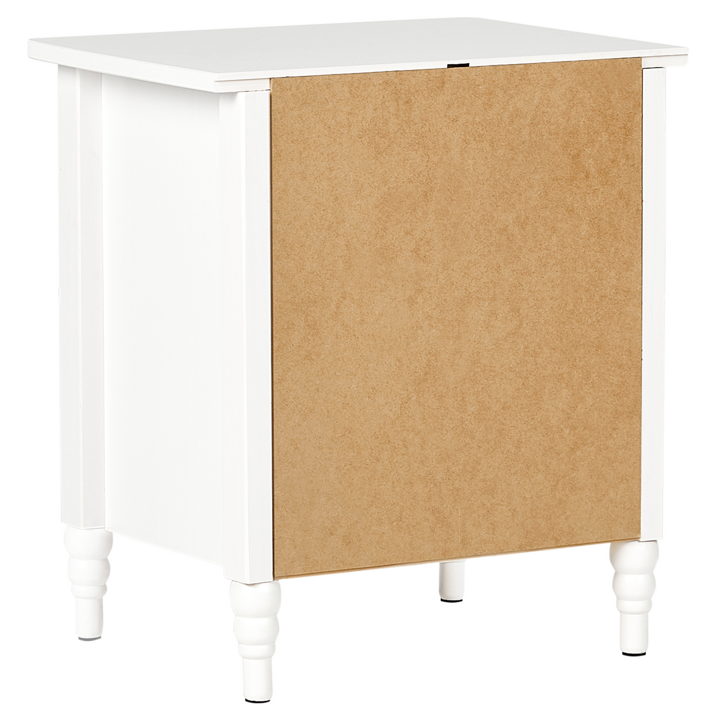 Bedside Table Nightstand White 2 Drawers Retro
