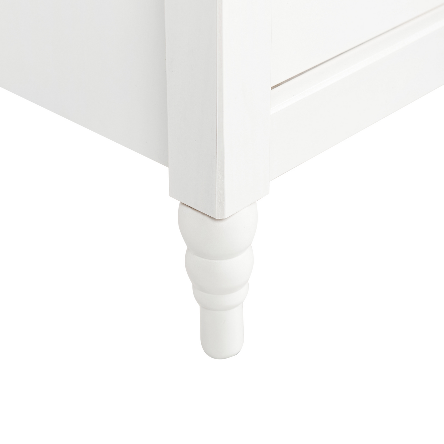 Bedside Table Nightstand White 2 Drawers Retro