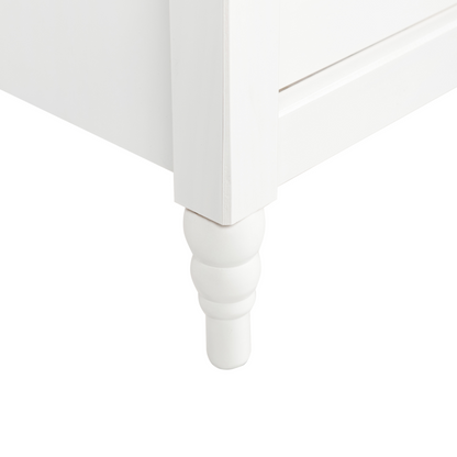 Bedside Table Nightstand White 2 Drawers Retro