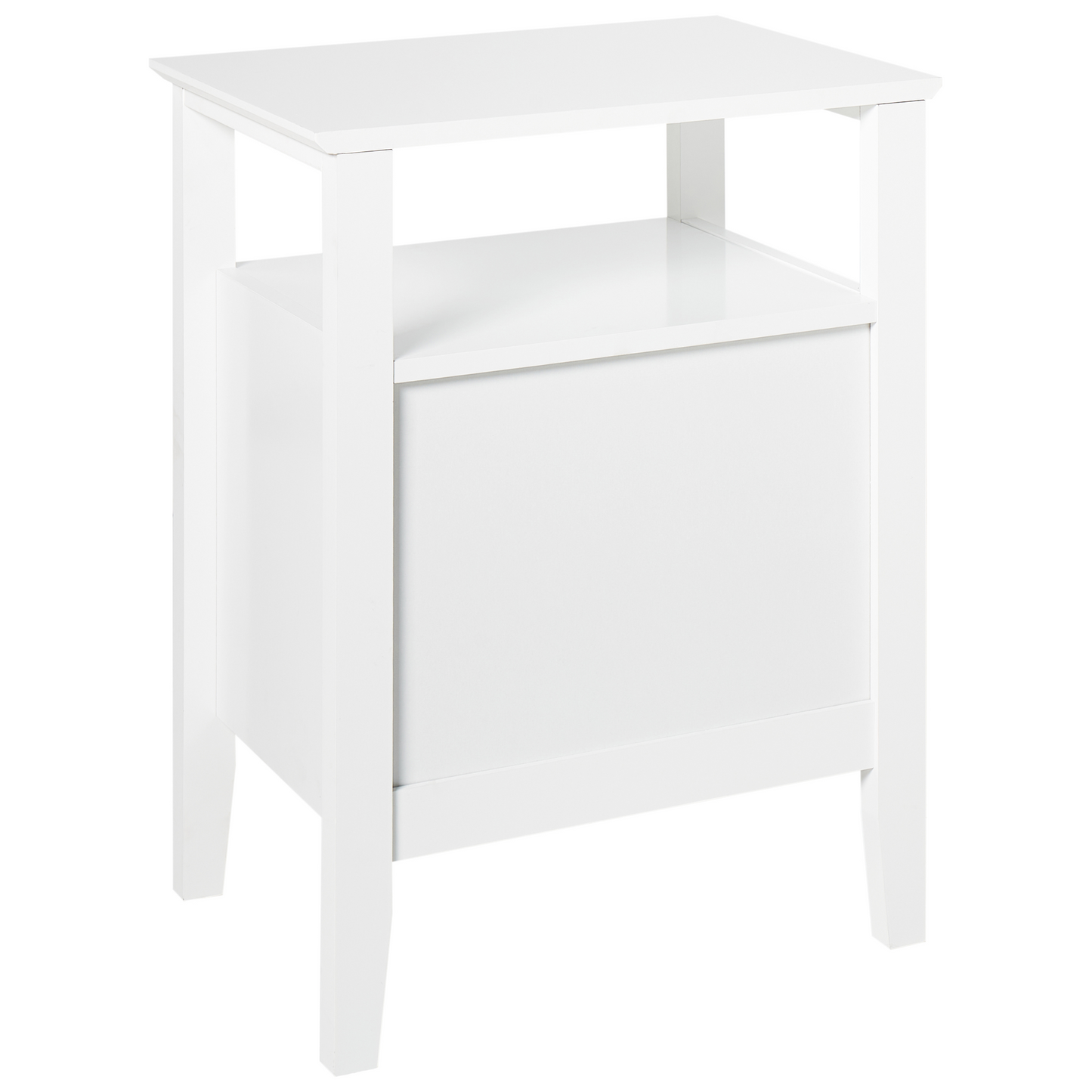 NovaHome Luxe 2 Drawer White MDF Bedside Table With Gold Handles And Top Shelf Modern