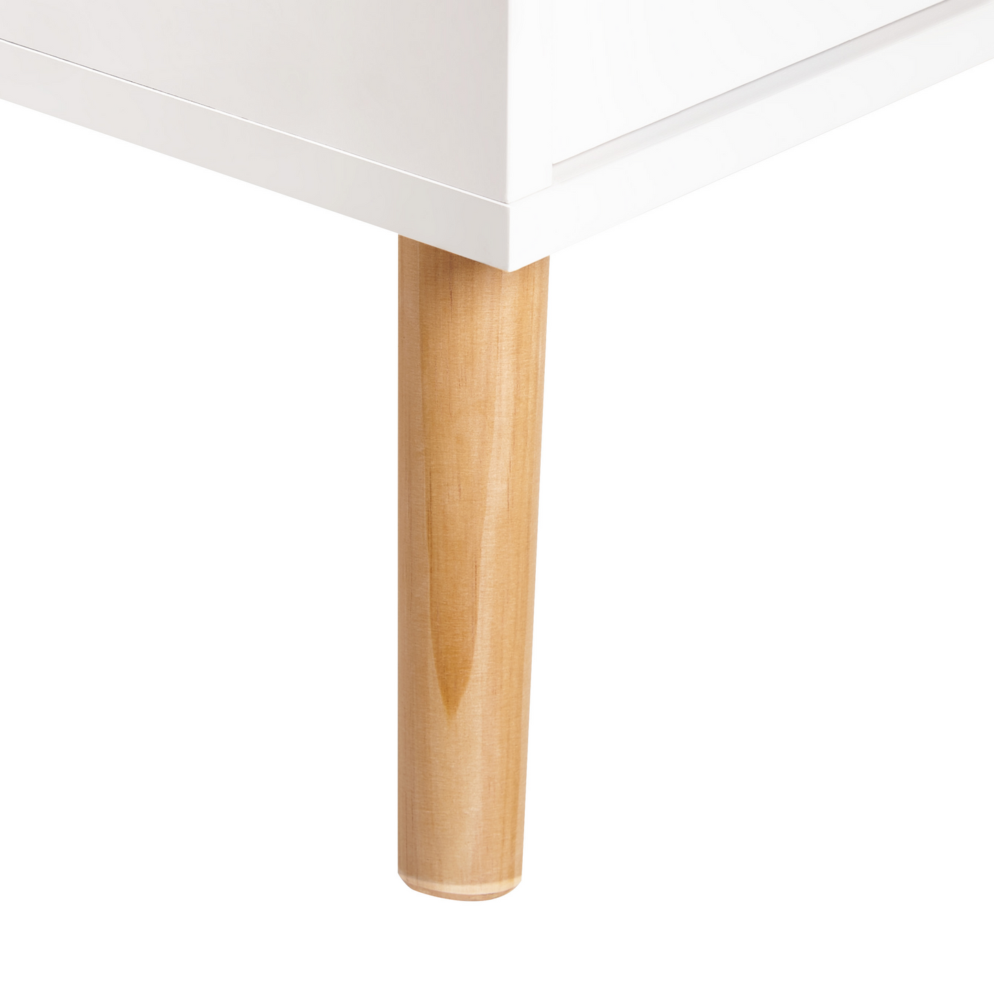 Chest of Drawers White 6 Drawer Oak Legs Modern