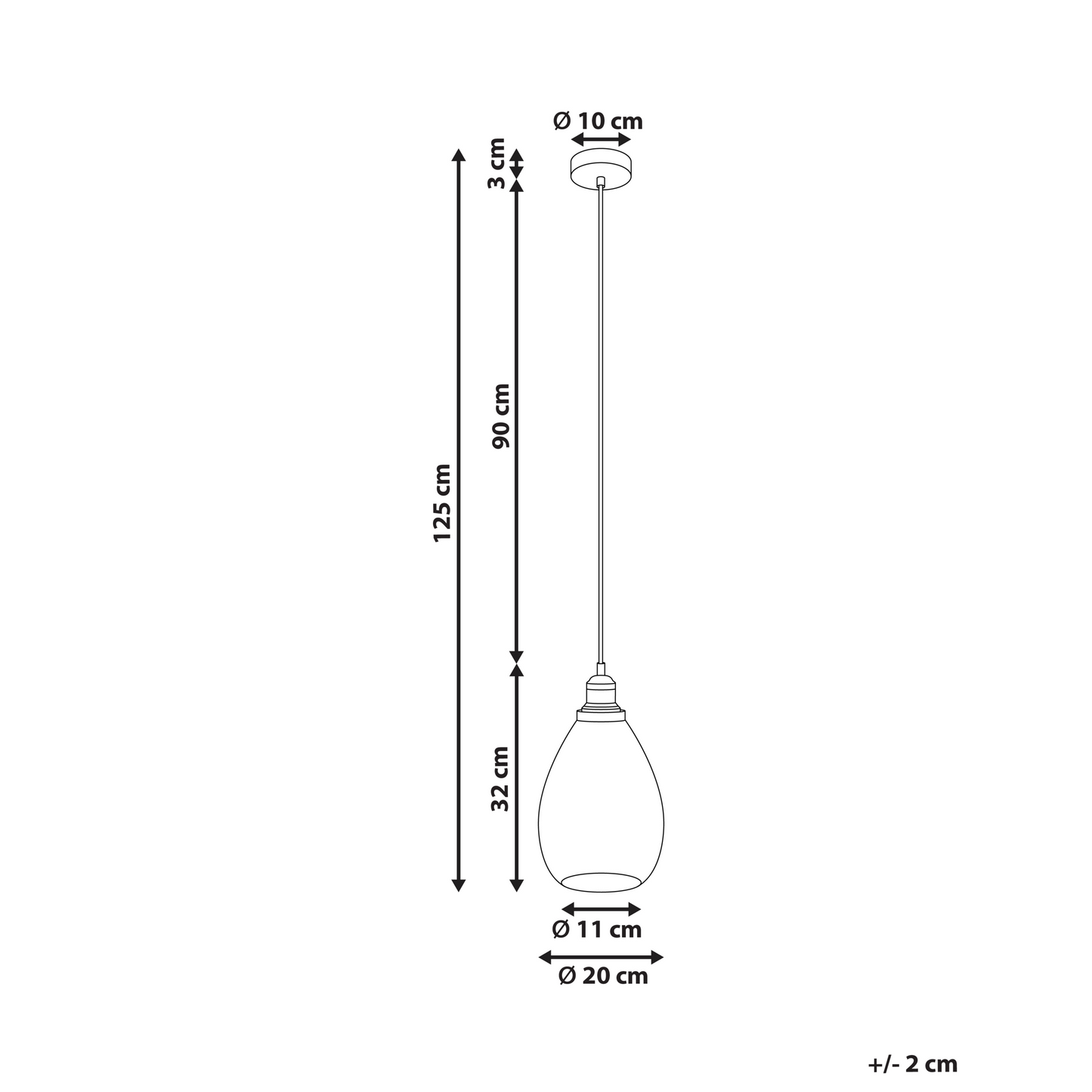 Pendant Lamp Transparent Glass And Metal Shade