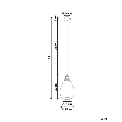 Pendant Lamp Transparent Glass And Metal Shade