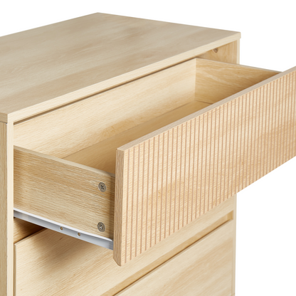 NovaHome Chest of Drawers Light Brown MDF 3 Drawers Pine Wood Legs