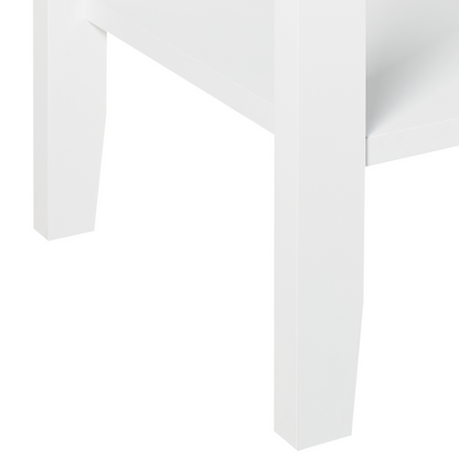LuxeHome 1 Drawer Bedside Table White MDF With Gold Handle For Bedroom Elegant Storage Nightstand
