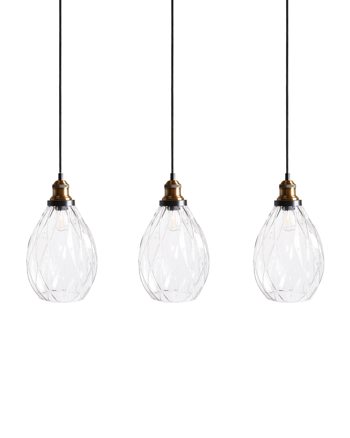 Pendant Lamp 3 Point Glass and Metal Shade