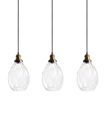 Pendant Lamp 3 Point Glass and Metal Shade